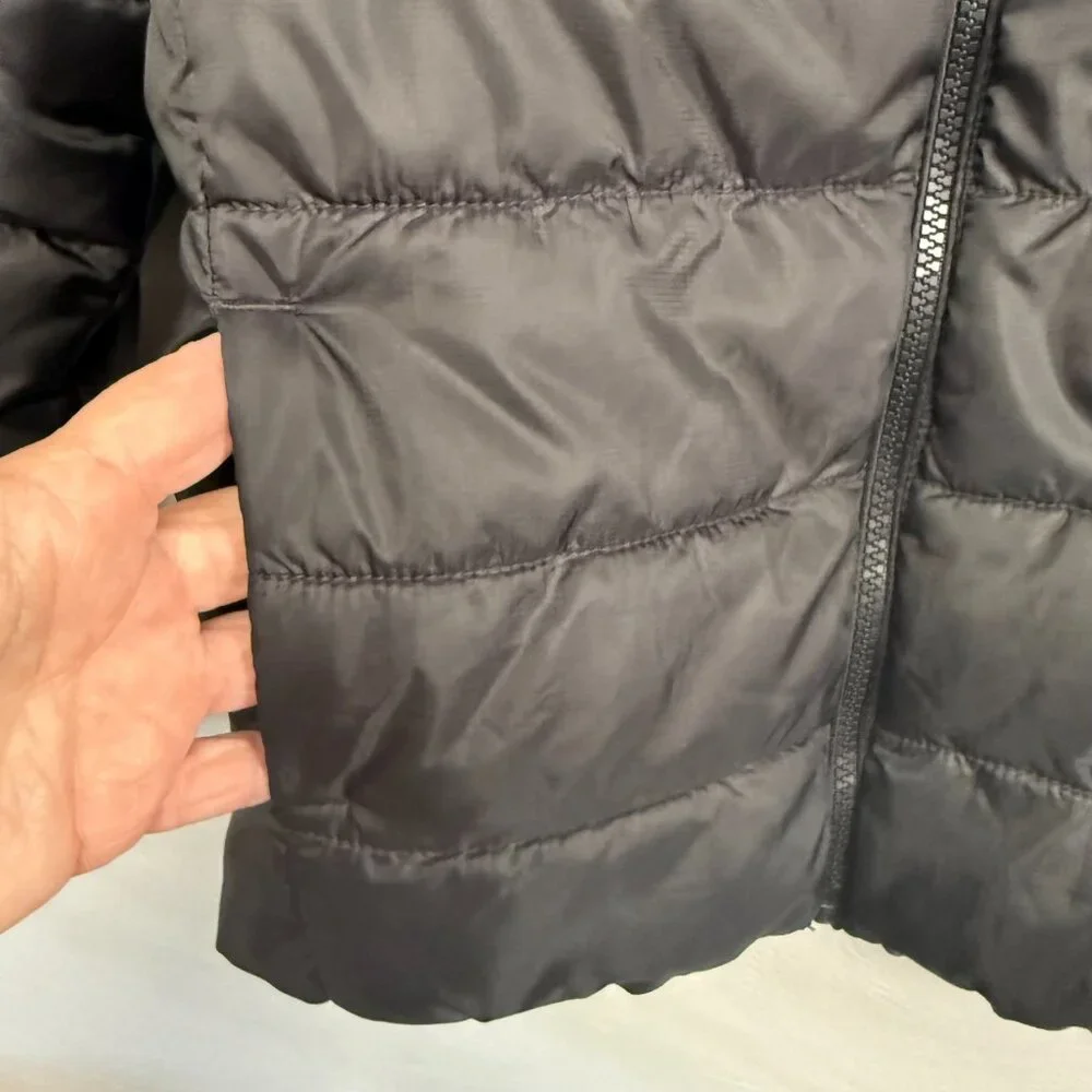 The Children's Place Boys Black Puffer Jacket Full Zip‎ Quilted Coat Size M 7/8
